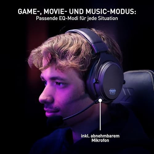 Cherry XTRFY H3 Wireless, Kabelloses Gaming-Headset, Esports-Optimierter Sound, Zum Spielen, Streamen & Musikhören, Abnehmbares Mikro, Bequeme Passform, Schwarz Bild 5