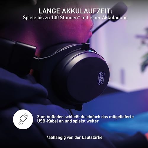Cherry XTRFY H3 Wireless, Kabelloses Gaming-Headset, Esports-Optimierter Sound, Zum Spielen, Streamen & Musikhören, Abnehmbares Mikro, Bequeme Passform, Schwarz Bild 6