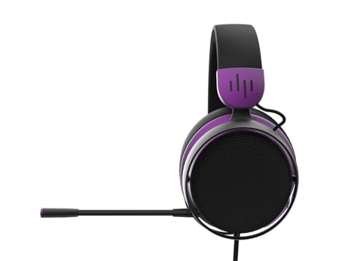 Dark Project SONO Kabelgebundenes Gaming-Headset | 3,5-mm-Audiobuchse | 53-mm-Treiber | Abnehmbares Mikrofon | Dreischichtige Ohrpolster | Schwarz/Violett Bild 4