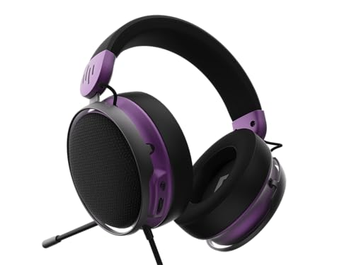 Dark Project SONO Kabelgebundenes Gaming-Headset | 3,5-mm-Audiobuchse | 53-mm-Treiber | Abnehmbares Mikrofon | Dreischichtige Ohrpolster | Schwarz/Violett Bild 5