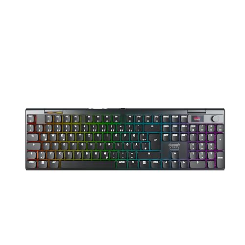 Cherry XTRFY MX 10.1 Wireless, Mechanische Low-Profile Gaming-Tastatur, Deutsches Layout (QWERTZ), Multi-Device-Keyboard, MX LP 2.0 RED Switches, Schwarz Bild 1