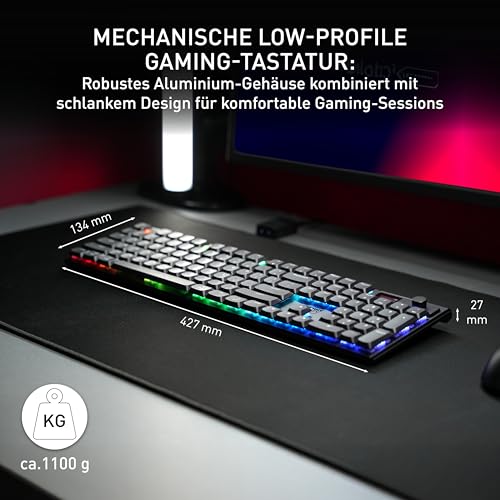 Cherry XTRFY MX 10.1 Wireless, Mechanische Low-Profile Gaming-Tastatur, Deutsches Layout (QWERTZ), Multi-Device-Keyboard, MX LP 2.0 RED Switches, Schwarz Bild 2