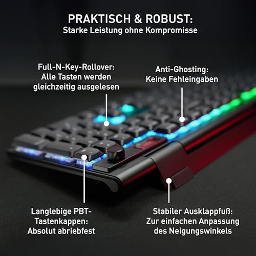 Cherry XTRFY MX 10.1 Wireless, Mechanische Low-Profile Gaming-Tastatur, Deutsches Layout (QWERTZ), Multi-Device-Keyboard, MX LP 2.0 RED Switches, Schwarz Bild 6