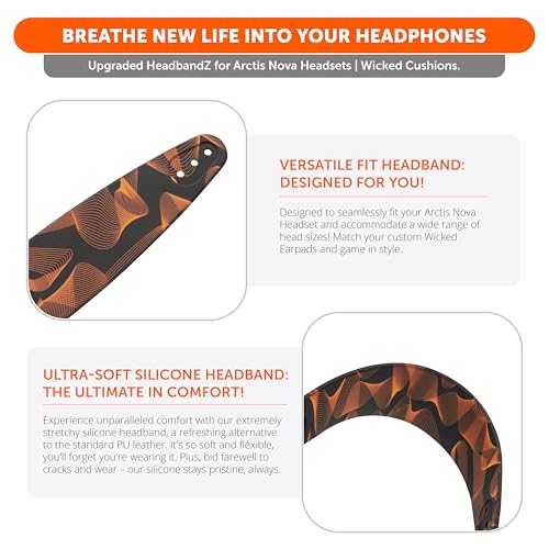 WC-StirnbandZ Arctis Nova – verbessertes Silikon-Kopfband für Arctis Nova-Headsets von Wicked Cushions – verbesserte Flexibilität, Komfort und Stil mit passenden Ohrpolster-Designs | Kinetic Wave Bild 4