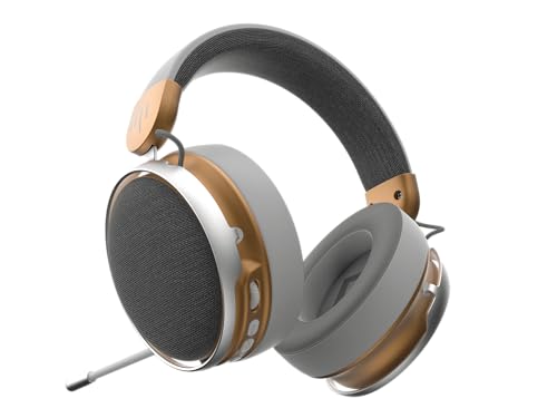 Dark Project SONO Kabelloses Gaming-Headset | Bluetooth 5.3 & 2,4 GHz | 53-mm-Neodym-Treiber | Abnehmbares Mikrofon | Dreischichtige Ohrpolster | Weiß/Gold Bild 5