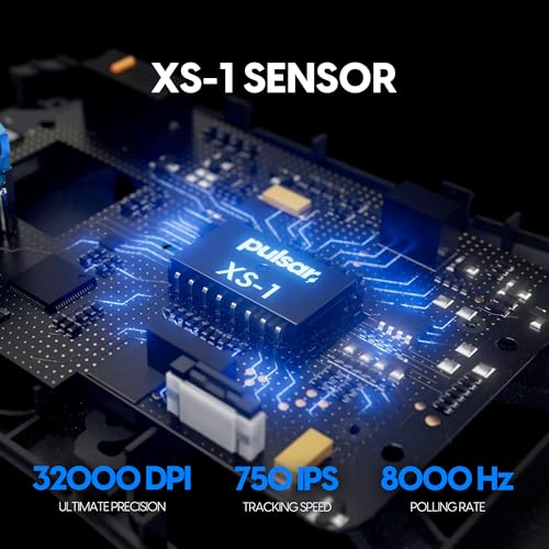 Pulsar Gaming Gears X2H V3 Mini Gaming Maus Leicht 51g Pulsar XS-1 32K DPI Sensor, 1ms Abtastrate, 8K kompatibel, 2.4GHz Verzögerung, symmetrische Form, Schwarz Bild 2