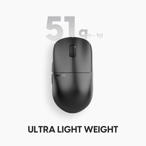 Pulsar Gaming Gears X2H V3 Mini Gaming Maus Leicht 51g Pulsar XS-1 32K DPI Sensor, 1ms Abtastrate, 8K kompatibel, 2.4GHz Verzögerung, symmetrische Form, Schwarz Bild 4