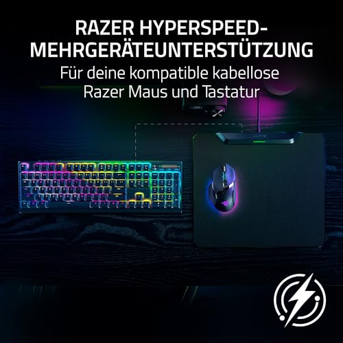 Razer HyperFlux V2 - Kabelloses Lademauspad System für Gaming-Mäuse - Gaming-Mausmatte & Lade-Puck (LED-Ladeanzeige, Anti-Rutsch Gummifüße, Autopairing, USB Anschluß) Schwarz Bild 5
