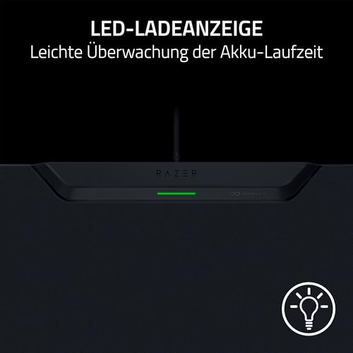 Razer HyperFlux V2 - Kabelloses Lademauspad System für Gaming-Mäuse - Gaming-Mausmatte & Lade-Puck (LED-Ladeanzeige, Anti-Rutsch Gummifüße, Autopairing, USB Anschluß) Schwarz Bild 6