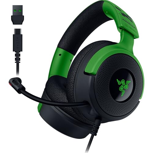 Razer Kraken V4 X Minecraft Edition - Kabelgebundenes USB-PC-Gaming-Headset (Triforce 40mm-Treiber, ausziehbares Nierenmikrofon, Surround Sound, Chroma RGB, für PC & Konsole über USB-C) Minecraft Bild 1