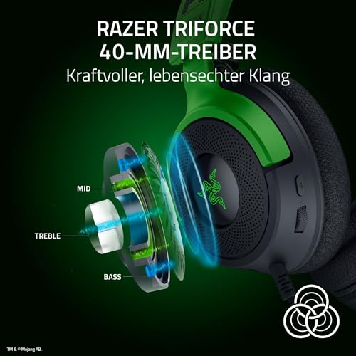 Razer Kraken V4 X Minecraft Edition - Kabelgebundenes USB-PC-Gaming-Headset (Triforce 40mm-Treiber, ausziehbares Nierenmikrofon, Surround Sound, Chroma RGB, für PC & Konsole über USB-C) Minecraft Bild 3