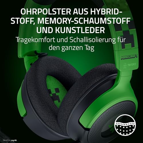Razer Kraken V4 X Minecraft Edition - Kabelgebundenes USB-PC-Gaming-Headset (Triforce 40mm-Treiber, ausziehbares Nierenmikrofon, Surround Sound, Chroma RGB, für PC & Konsole über USB-C) Minecraft Bild 6