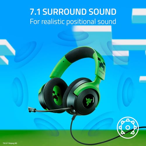 Razer Kraken V4 X Wired Gaming Headset 40mm Treiber Nierenmikrofon Memory Foam Kissen Chroma RGB Beleuchtung Typ C Typ A Kabel für PC Mac PS5 Nintendo Switch Minecraft Edition Bild 5