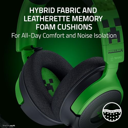 Razer Kraken V4 X Wired Gaming Headset 40mm Treiber Nierenmikrofon Memory Foam Kissen Chroma RGB Beleuchtung Typ C Typ A Kabel für PC Mac PS5 Nintendo Switch Minecraft Edition Bild 6