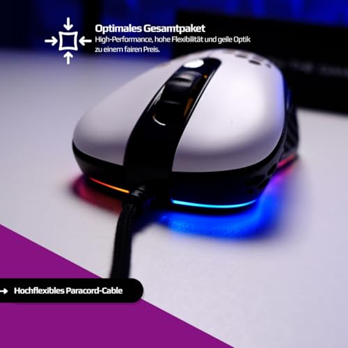 Nyfter - Nyf C24 Wired Gaming Mouse PC Maus mit Kabel RGB Ultra-Lightweight 63g 16.000 DPI 1.8m Paracord-Kabel für Starke Performance im Gameplay Bild 3