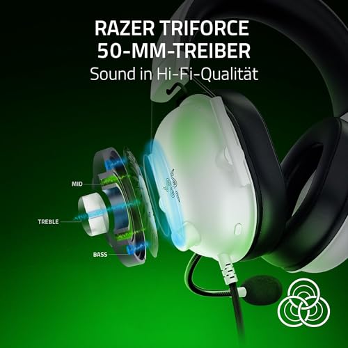 Razer BlackShark V2 X (Xbox) - Kabelgebundenes E-Sports Headset für Xbox S-X Konsole (250g, Nierenmikrofon, 50mm Treiber, Passive Geräuschunterdrückung, 3,5mm Klinke) Weiß Bild 2