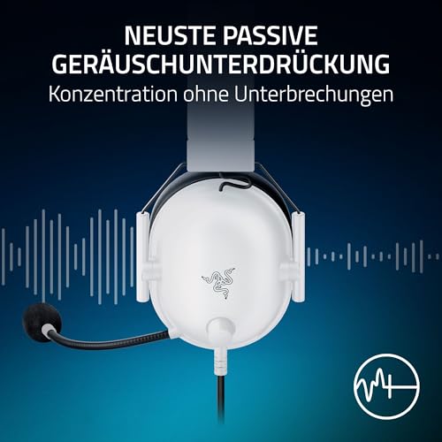 Razer BlackShark V2 X (PlayStation) - Kabelgebundenes E-Sports Headset für PlayStation 5 Konsole (250g, Nierenmikrofon, 50mm Treiber, passive Geräuschunterdrückung, 3,5mm Klinke) Weiß Bild 4