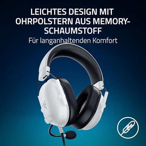 Razer BlackShark V2 X (PlayStation) - Kabelgebundenes E-Sports Headset für PlayStation 5 Konsole (250g, Nierenmikrofon, 50mm Treiber, passive Geräuschunterdrückung, 3,5mm Klinke) Weiß Bild 5