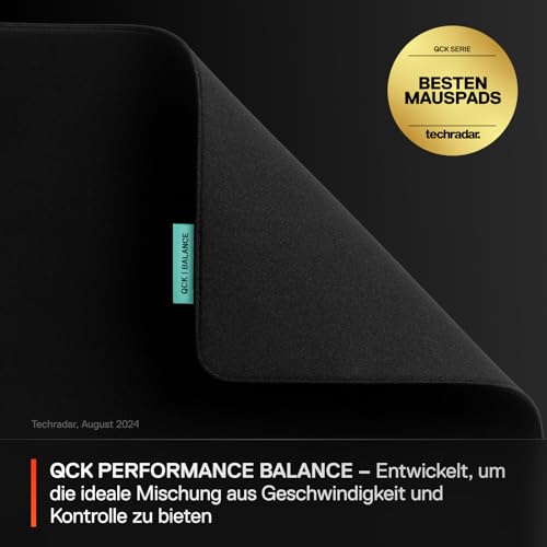 Steelseries QcK L Performance Balance Gaming-Mauspad – Extradichte für sanftes Gleiten – Flache, abgesteppte Säume – rutschfeste Neopren-Gummibasis – 490 x 420 mm – FPS, MOBA, RTS, MMO Bild 2
