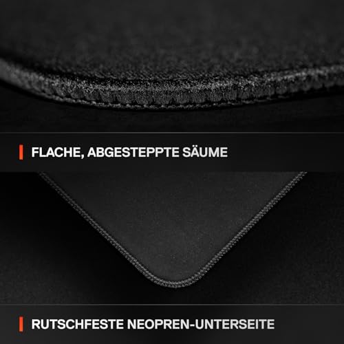 Steelseries QcK XL Performance Balance Gaming-Mauspad – Extradichte für sanftes Gleiten – Flache, abgesteppte Säume – rutschfeste Neopren-Gummibasis – 900 x 400 mm – FPS, MOBA, RTS, MMO Bild 5