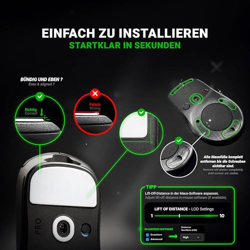 SensoryBoost HPS Glides (2er Set) kompatibel mit Razer Deathadder V3 PRO - Balance aus Speed & Kontrolle – Abgerundet & Langlebig - PTFE - Ersatz-Mausfüße, Skates – Gaming Maus Upgrade Zubehör Bild 6