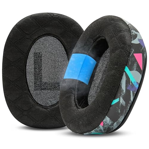 WC Freeze V2 G PRO X – Abgewinkelte Ohrpolster mit Kühlgel, kompatibel mit der Logitech G Pro X-Serie von Wicked Cushions | Neues Freeze V2-Kühlgewebe, extra dick | 90's Black Bild 1