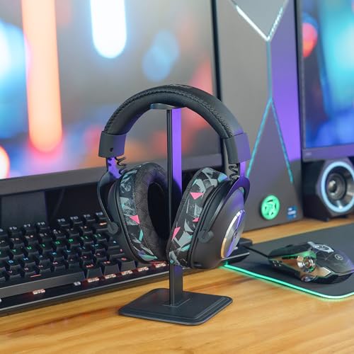 WC Freeze V2 G PRO X – Abgewinkelte Ohrpolster mit Kühlgel, kompatibel mit der Logitech G Pro X-Serie von Wicked Cushions | Neues Freeze V2-Kühlgewebe, extra dick | 90's Black Bild 3