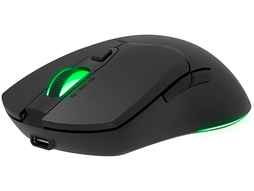 Speedlink Velox - Wireless RGB Gaming Maus kabellos mit Akku wiederaufladbar USB-C, 4800dpi, programmierbar, leicht, PixArt PAW3212, 2.4G USB-A Nano Empfänger, farbige LED Beleuchtung, schwarz Bild 2