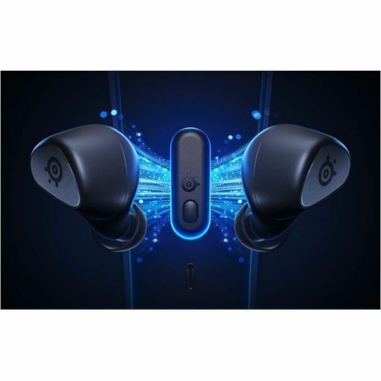 SteelSeries Arctis GameBuds für PS5 Wireless Gaming Earbuds 2.4GHz + BT 5.3 ANC/Transparenz 40H Akku Kabelloses Laden PS5 PC Switch 2 Mobile Schwarz (Renewed) Bild 2