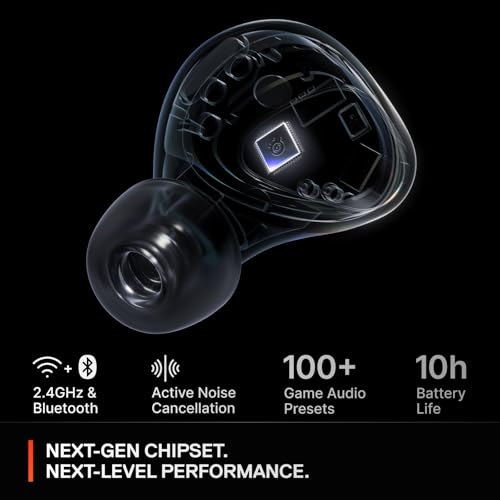 SteelSeries Arctis GameBuds für PS5 Wireless Gaming Earbuds 2.4GHz + BT 5.3 ANC/Transparenz 40H Akku Kabelloses Laden PS5 PC Switch 2 Mobile Schwarz (Renewed) Bild 4