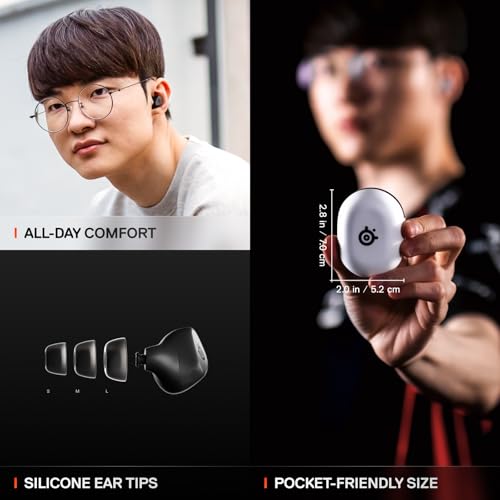 SteelSeries Arctis GameBuds für PS5 Wireless Gaming Earbuds 2.4GHz + BT 5.3 ANC/Transparenz 40H Akku Kabelloses Laden PS5 PC Switch 2 Mobile Schwarz (Renewed) Bild 7