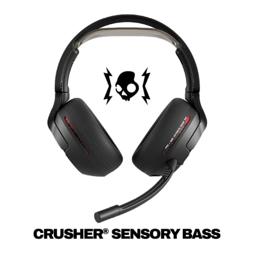 Skullcandy Crusher PLYR 720 Wireless Gaming Headset, Ultimate Immersion and Comfort, THX Spatial Audio and Multi-Sensory Bass, Removable Mic, PC, PlayStation, Nintendo, Multi-Platform - Digi-Black Bild 2
