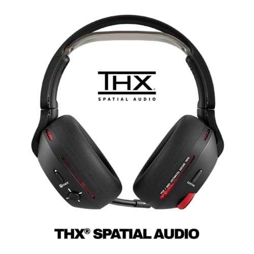 Skullcandy Crusher PLYR 720 Wireless Gaming Headset, Ultimate Immersion and Comfort, THX Spatial Audio and Multi-Sensory Bass, Removable Mic, PC, PlayStation, Nintendo, Multi-Platform - Digi-Black Bild 4