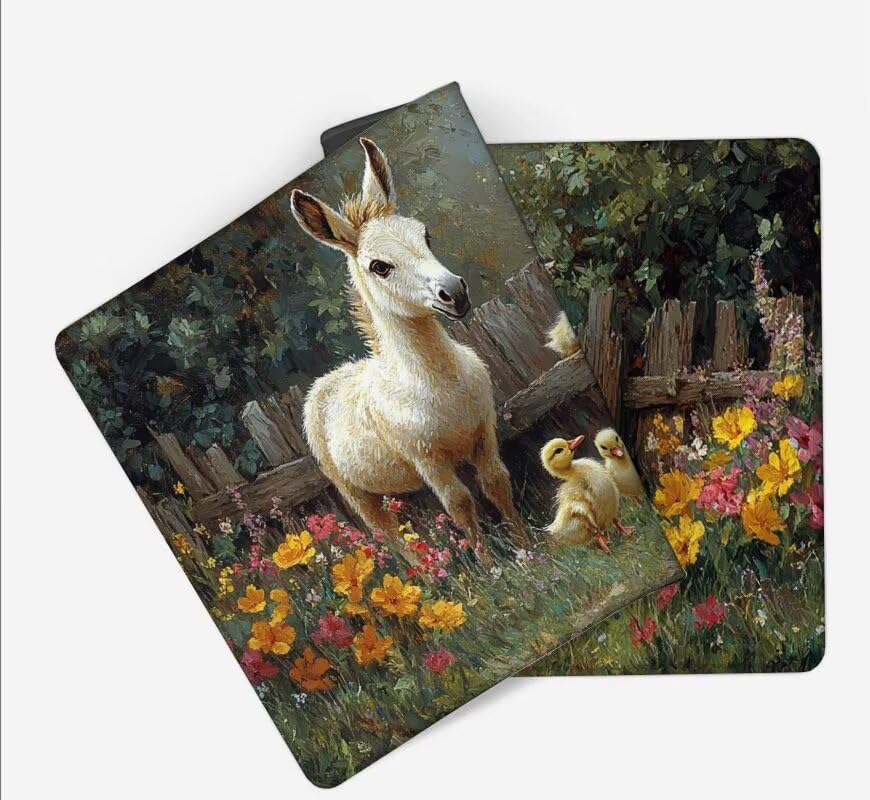 Gaming Mousepad Esel Mauspad XXL 1200X600X3MM Großes Mouse Pad Ente Schreibtischunterlage mit rutschfeste Gummibasis, Maus Pad Wasserdicht Anti-Rutsch Schreibtisch Zubehör Für Home Office, PC, Laptop Bild 3