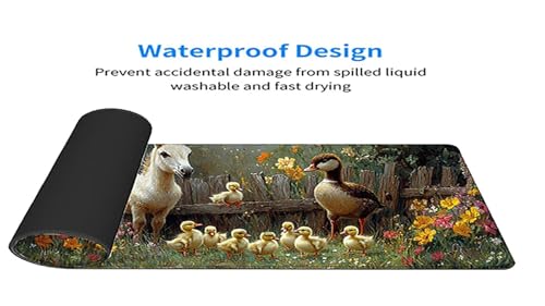 Gaming Mousepad Esel Mauspad XXL 1200X600X3MM Großes Mouse Pad Ente Schreibtischunterlage mit rutschfeste Gummibasis, Maus Pad Wasserdicht Anti-Rutsch Schreibtisch Zubehör Für Home Office, PC, Laptop Bild 4