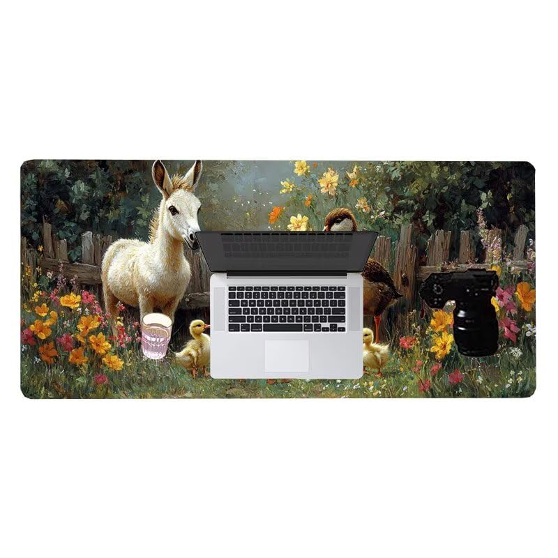 Gaming Mousepad Esel Mauspad XXL 1200X600X3MM Großes Mouse Pad Ente Schreibtischunterlage mit rutschfeste Gummibasis, Maus Pad Wasserdicht Anti-Rutsch Schreibtisch Zubehör Für Home Office, PC, Laptop Bild 7