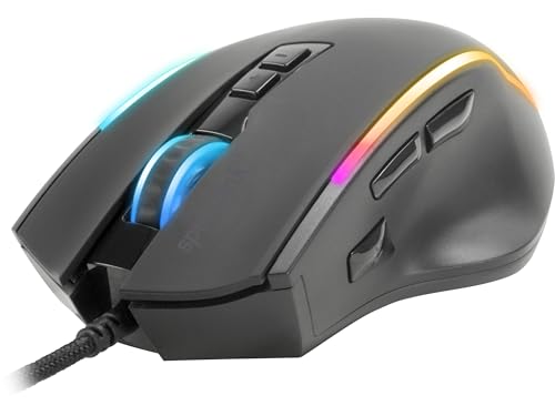 Speedlink DECUS NX - RGB Gaming Maus mit Kabel, bis 12800dpi, Programmierbar, Dauerfeuer Taste, USB kabelgebunden ummantelt, 1000Hz Pollingrate, schwarz Bild 2