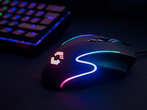 Speedlink DECUS NX - RGB Gaming Maus mit Kabel, bis 12800dpi, Programmierbar, Dauerfeuer Taste, USB kabelgebunden ummantelt, 1000Hz Pollingrate, schwarz Bild 6