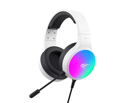 Havit 7.1 USB-Gaming-Headset H2043U Weiß Schwarz, Surround, RGB-Beleuchtung, 50-mm-Lautsprecher, omnidirektionales Mikrofon, weiche Ohrpolster, lebendiges Design, 20 Hz - 20 kHz Bild 1