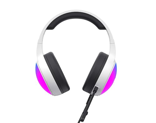 Havit 7.1 USB-Gaming-Headset H2043U Weiß Schwarz, Surround, RGB-Beleuchtung, 50-mm-Lautsprecher, omnidirektionales Mikrofon, weiche Ohrpolster, lebendiges Design, 20 Hz - 20 kHz Bild 2