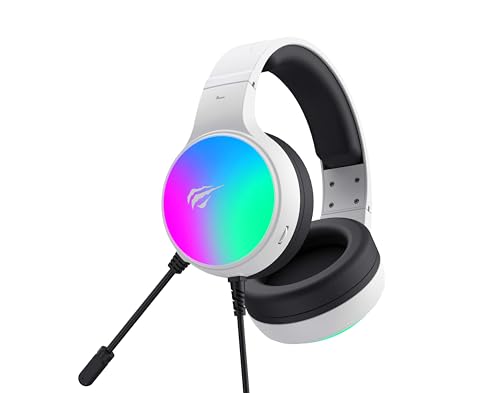 Havit 7.1 USB-Gaming-Headset H2043U Weiß Schwarz, Surround, RGB-Beleuchtung, 50-mm-Lautsprecher, omnidirektionales Mikrofon, weiche Ohrpolster, lebendiges Design, 20 Hz - 20 kHz Bild 4