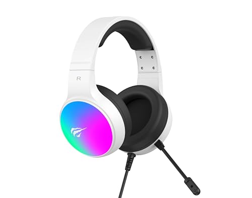 Havit 7.1 USB-Gaming-Headset H2043U Weiß Schwarz, Surround, RGB-Beleuchtung, 50-mm-Lautsprecher, omnidirektionales Mikrofon, weiche Ohrpolster, lebendiges Design, 20 Hz - 20 kHz Bild 5