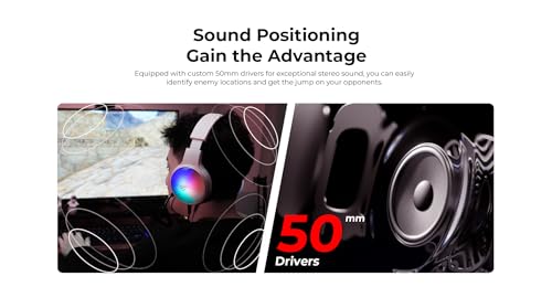 Havit 7.1 USB-Gaming-Headset H2043U Weiß Schwarz, Surround, RGB-Beleuchtung, 50-mm-Lautsprecher, omnidirektionales Mikrofon, weiche Ohrpolster, lebendiges Design, 20 Hz - 20 kHz Bild 7