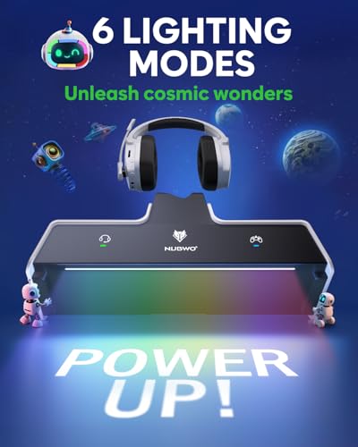 NUBWO G06 Pro Wireless Gaming Headset mit Ladestation für Headset und PS5 Controller, 17ms Niedrige Latenz, 120 Stündige Akkulaufzeit, Dynamische 50mm Treiber Weiß (Nicht mit Xbox Kompatibel) Bild 3