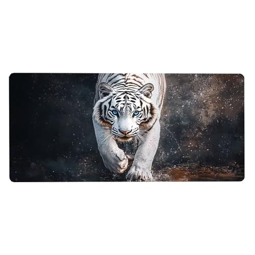 Gaming Mousepad Tiger Mauspad XXL 1200X600X3MM Großes Mouse Pad Tier Schreibtischunterlage mit Rutschfeste Gummibasis, Maus Pad Wasserdicht Anti-Rutsch Schreibtisch Zubehör Für Home Office, PC, Laptop Bild 1