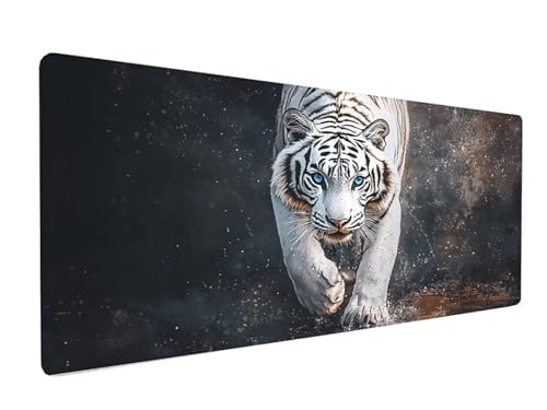 Gaming Mousepad Tiger Mauspad XXL 1200X600X3MM Großes Mouse Pad Tier Schreibtischunterlage mit Rutschfeste Gummibasis, Maus Pad Wasserdicht Anti-Rutsch Schreibtisch Zubehör Für Home Office, PC, Laptop Bild 2