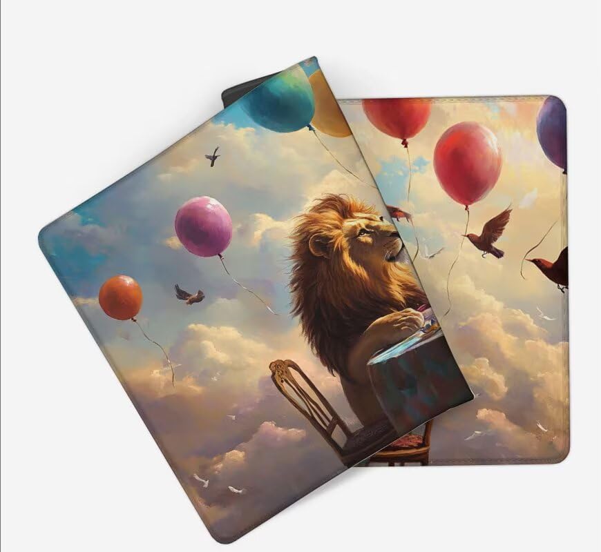 Gaming Mousepad Löwe Mauspad XXL 1200X600X3MM Großes Mouse Pad Ballon Schreibtischunterlage mit Rutschfeste Gummibasis, Maus Pad Wasserdicht Anti-Rutsch Schreibtisch Zubehör Für Home Office PC, Laptop Bild 3