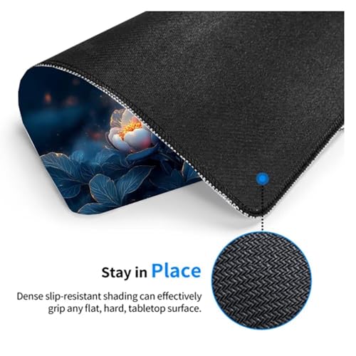 Gaming Mousepad Blume Mauspad XXL 1200X600X3MM Großes Mouse Pad Rosa Schreibtischunterlage mit Rutschfeste Gummibasis, Maus Pad Wasserdicht Anti-Rutsch Schreibtisch Zubehör Für Home Office, PC, Laptop Bild 6