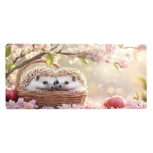 Gaming Mousepad Igel Mauspad XXL 1200X600X3MM Großes Mouse Pad Apfel Schreibtischunterlage mit Rutschfeste Gummibasis, Maus Pad Wasserdicht Anti-Rutsch Schreibtisch Zubehör Für Home Office, PC, Laptop Bild 1