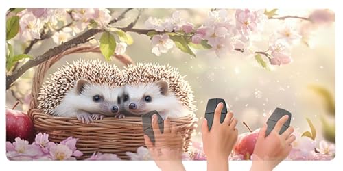 Gaming Mousepad Igel Mauspad XXL 1200X600X3MM Großes Mouse Pad Apfel Schreibtischunterlage mit Rutschfeste Gummibasis, Maus Pad Wasserdicht Anti-Rutsch Schreibtisch Zubehör Für Home Office, PC, Laptop Bild 5